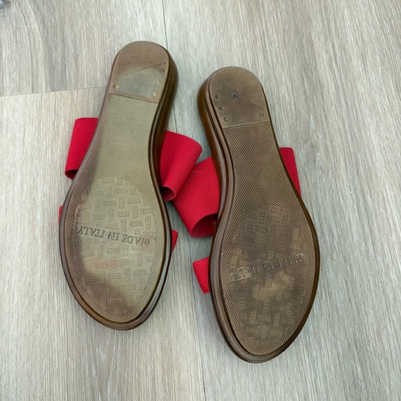 Italian Shoemakers Red Slide Sandals with Rhinestone Detail – Size 7 - Picture 6 of 6